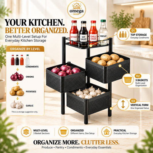 360° Rotating Multi-Layer Rolling Storage Rack | 3, 4 & 5 Tier Metal Organizer Cart
