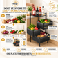 360° Rotating Multi-Layer Rolling Storage Rack | 3, 4 & 5 Tier Metal Organizer Cart