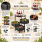 360° Rotating Multi-Layer Rolling Storage Rack | 3, 4 & 5 Tier Metal Organizer Cart