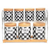 7-Piece Ceramic Canister Set with Marble Design & Bamboo Lids